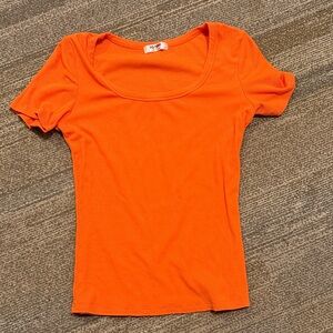 Zeagoo Vibrant Orange Short Sleeve Top